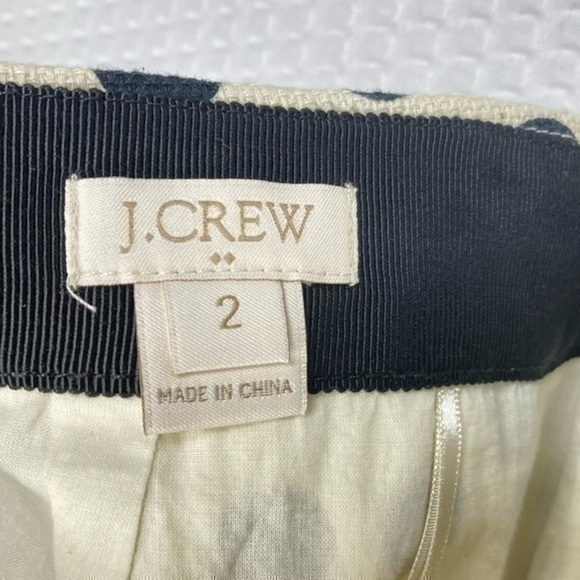 J. Crew Skirt Womens Size 2 Cream Black Polka Dot Zip Back Lined Cute Retro Mini - Picture 5 of 7